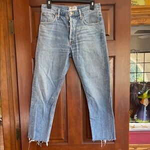 Agolde FEEL GOOD Light Blue Straight Jeans SIZE 26